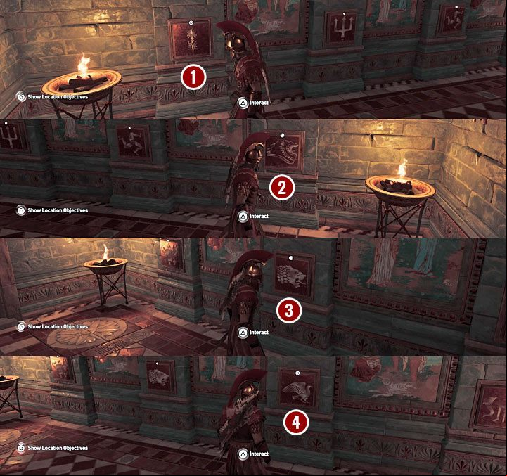 Get to a room with six buttons and a closed gate - AC Odyssey: Elis, Side Quests - Side Quests - Assassins Creed Odyssey Guide
