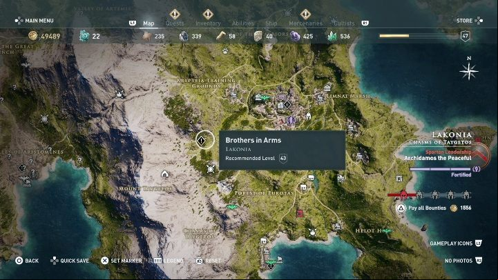 Starting location: Talk to the man - AC Odyssey: Lakonia, Side Quests - Side Quests - Assassins Creed Odyssey Guide