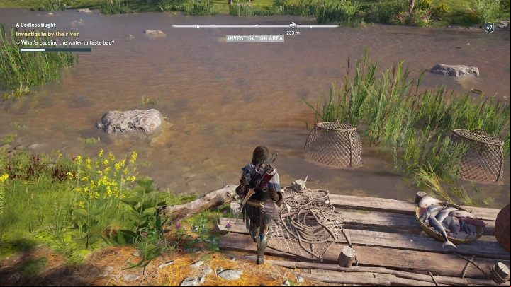 Your last task in this mission is to investigate the area near the river and fish out a corpse - AC Odyssey: Lakonia, Side Quests - Side Quests - Assassins Creed Odyssey Guide