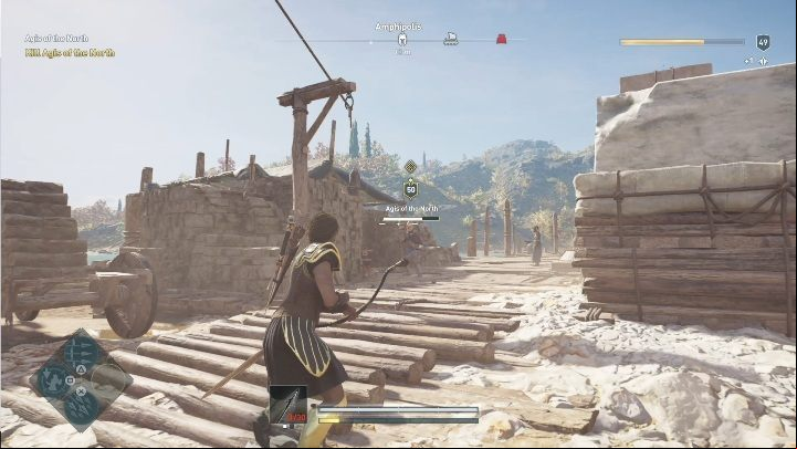 Agis of the North has the ability to heal, additionally uses a long melee weapon - AC Odyssey Legacy of the first blade: Side Quests - Episode 1 - Side Quests - Assassins Creed Odyssey Guide