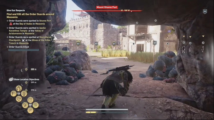 Your objective is to defeat Order Guards in Ithome Fort, in Apollo Korynthos Temple, and in Stenyklares Checkpoint - AC Odyssey Legacy of the first blade: Side Quests - Episode 3 - Side Quests - Assassins Creed Odyssey Guide