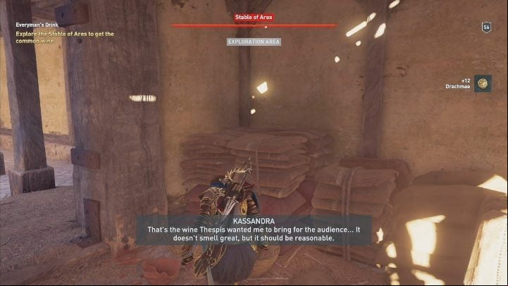 After talking to the man, you embark on a search for unique wine - The Show Must Go On - Side Quests in Assassins Creed Odyssey - Free DLC Side Quests - Assassins Creed Odyssey Guide
