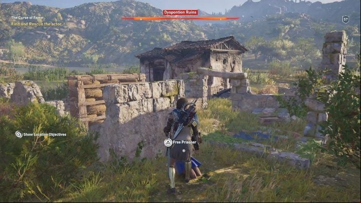 The actor is tortured by a group of enemies - The Show Must Go On - Side Quests in Assassins Creed Odyssey - Free DLC Side Quests - Assassins Creed Odyssey Guide