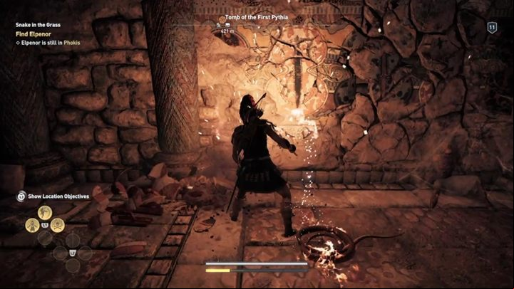 You will reach the cracked wall - AC Odyssey: Tombs in Phokis - Tombs - Assassins Creed Odyssey Guide