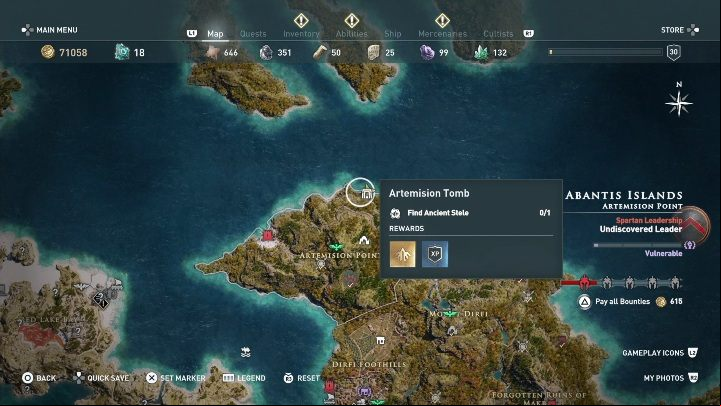 Tombs location: Eubea, the northern part of this island - AC Odyssey: Tombs in Abantis Islands - Tombs - Assassins Creed Odyssey Guide