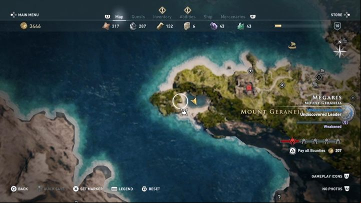 Solution: Head to the lake west from Mount Geraneia - AC Odyssey: Ainigmata Ostraka in Megaris - Ainigmata Ostraka - Assassins Creed Odyssey Guide