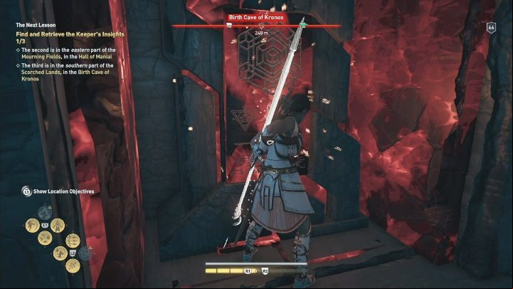 Once you see the stairs, go up - they are presented in the screenshot above - AC Odyssey Fate of Atlantis: Birth Cave of Kronos, Perception of Hermes - Perception of Hermes - Assassins Creed Odyssey Guide