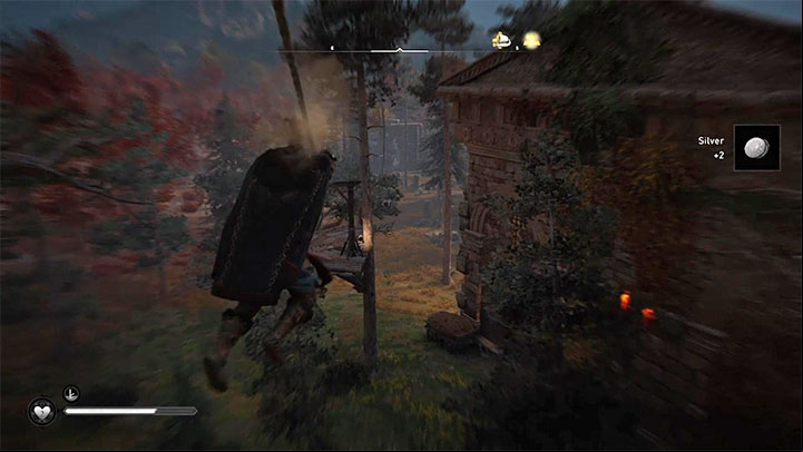 Turn right and jump to slide down the rope to the lower balcony - Assassins Creed Valhalla: How to get the equipment from the chest in Venonis? - Exploration - Assassins Creed Valhalla Guide and Walkthrough