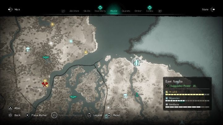 You will find the Standing Stones on the north of the map - Assassins Creed Valhalla: Standing Stones - East Anglia secrets, locations - East Anglia - Assassins Creed Valhalla Guide and Walkthrough