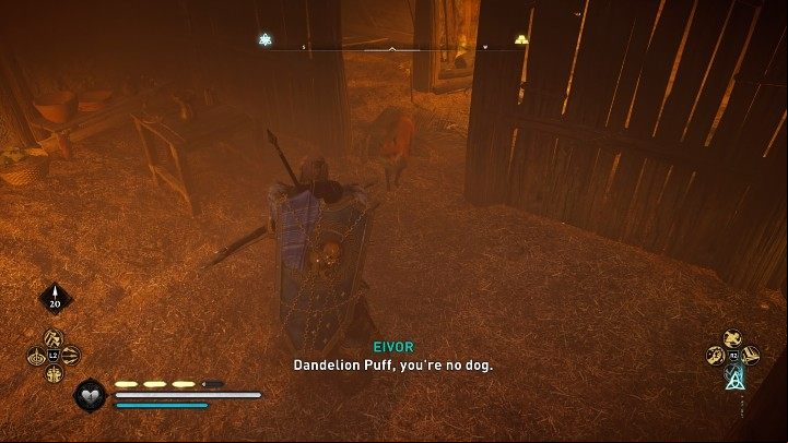 You will find the woman's pet behind a wooden wall - Assassins Creed Valhalla: A Dogs Rescue - Oxenefordscire - Assassins Creed Valhalla Guide and Walkthrough