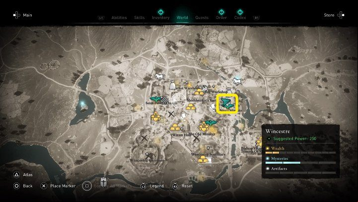 In the place marked on the image above, you will meet Esobert on top of the wooden scaffolding - Assassins Creed Valhalla: Romeo and Aetheflaed - Wincestre - Assassins Creed Valhalla Guide and Walkthrough