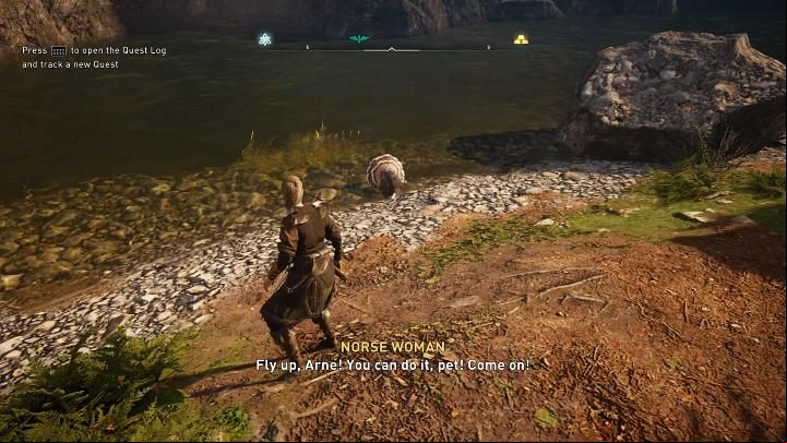 You can complete this task in two ways - Assassins Creed Valhalla: Flight of Fancy - Vinland - Assassins Creed Valhalla Guide and Walkthrough