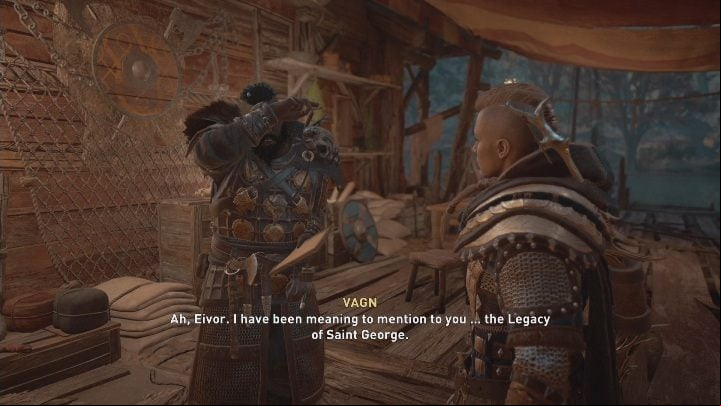 When you return from the quest A River to Raid, you can talk to Vagn again - Assassins Creed Valhalla: The Legend of Saint George 1 - Walkthrough - Assassins Creed Valhalla Guide and Walkthrough