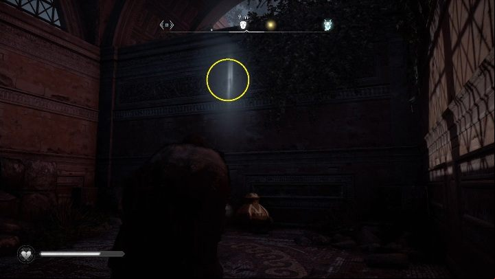 The mask hangs on the wall – use a torch to find the artifact faster - Assassins Creed Valhalla: Roman artifact - East Anglia secrets, locations - East Anglia - Assassins Creed Valhalla Guide and Walkthrough