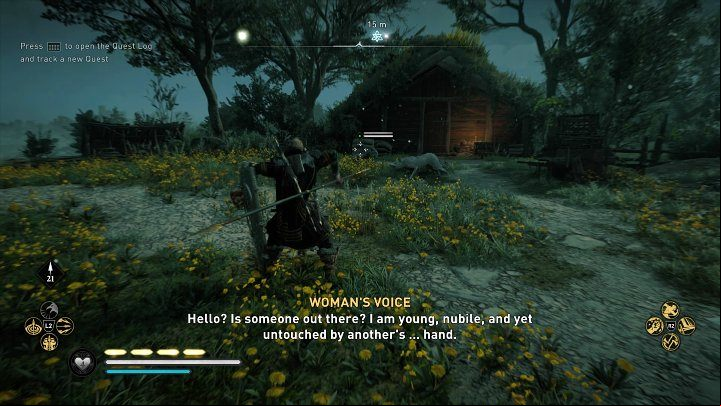 There is a pack of wolves roaming in front of the building - deal with them - Assassins Creed Valhalla: Mother - Essexe - Assassins Creed Valhalla Guide and Walkthrough
