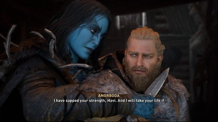 Loki appears on the scene, in cooperation with Angrboda, will attempt to draw Havi into an ambush - Assassins Creed Valhalla: Mistress of the Iron Wood - Jotunheim - Assassins Creed Valhalla Guide and Walkthrough