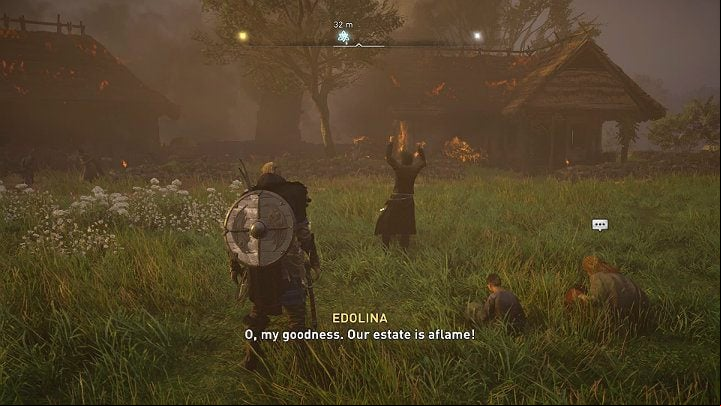 Pull out a torch and then throw it at the silo - Assassins Creed Valhalla: The Infinite Noise of Men - Grantebridgescire - Assassins Creed Valhalla Guide and Walkthrough
