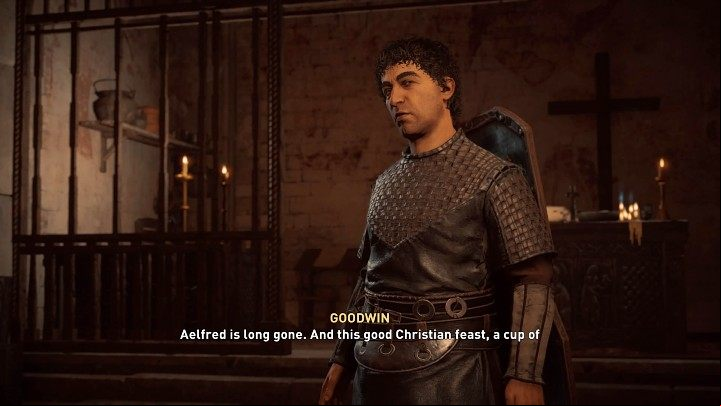 When Eivor wants to find Aelfred and confront him, Goodwin, Aelfred's trusted man, stands in his way - Assassins Creed Valhalla: England Ending - Endings - Assassins Creed Valhalla Guide and Walkthrough