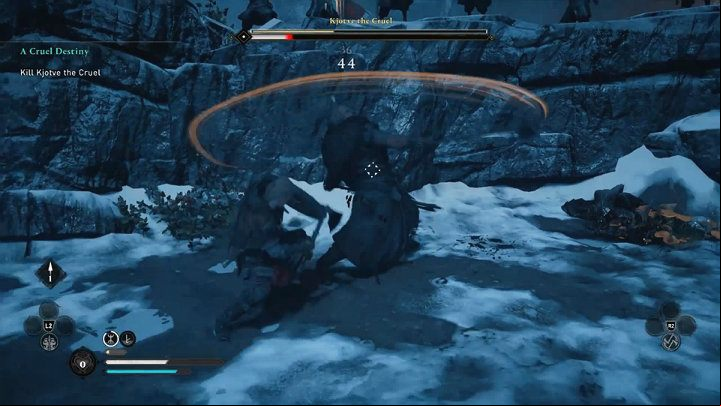 The fight moves to another area – you will have much less room for maneuvering - Assassins Creed Valhalla: Kjotve the Cruel boss fight - how to win? - Bosses - Assassins Creed Valhalla Guide and Walkthrough