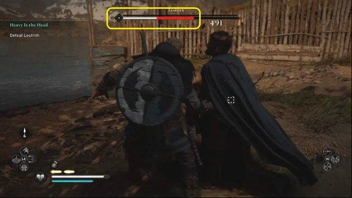 The tactics for the fight are very simple - dodge or block his attacks and return with a quick counter - Assassins Creed Valhalla: Leofrith boss fight - how to win? - Bosses - Assassins Creed Valhalla Guide and Walkthrough