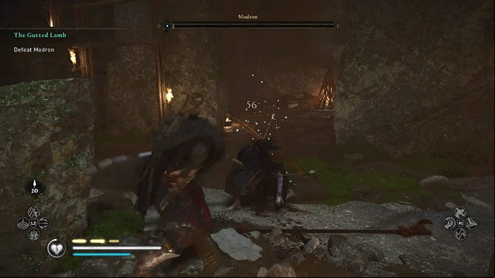If you don't want Modron to often change her position and run around the arena, just stay close to her - Assassins Creed Valhalla: Modron boss fight - how to win? - Bosses - Assassins Creed Valhalla Guide and Walkthrough