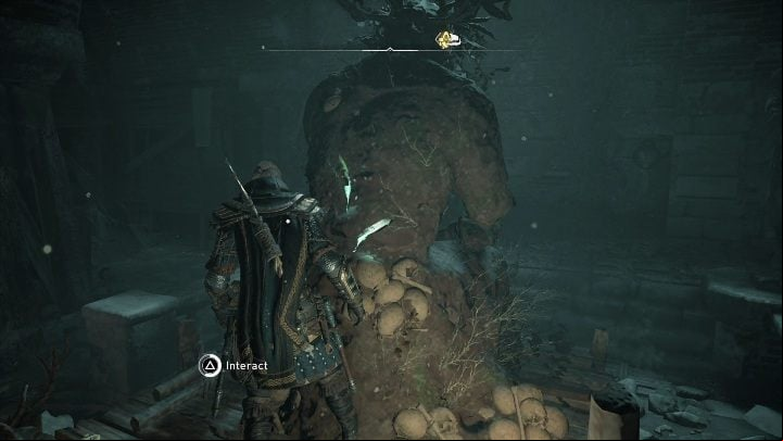 When you get to the cave where the helmet should be, you will see a large statue that stands in your way - Assassins Creed Valhalla: Thors helmet - how to get it? - Legendary items - Assassins Creed Valhalla Guide and Walkthrough