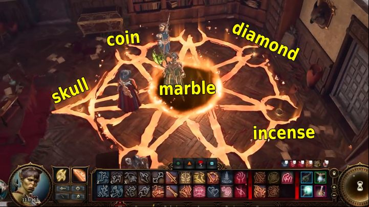 To open the portal to the House of Hope, put the items from Halsik' - Baldurs Gate 3: How to get to the House of Hope in BG3? - Halsiks ritual - Puzzles - Baldurs Gate 3 Guide, Walkthrough