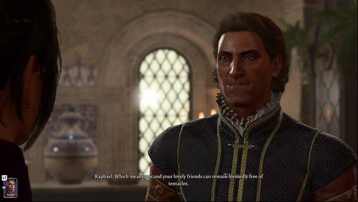 Next, go upstairs and talk to Raphael - you will have the opportunity to progress in the Free Orpheus, Help Kith'rak Voss, and The Githyanki Warrior quests - Baldurs Gate 3: Act 3 Rivington - Act 3 - Baldurs Gate 3 Guide, Walkthrough