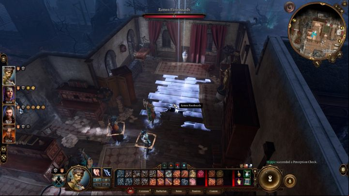 After a successful Perception check, you will discover rotten boards on the floor - Baldurs Gate 3: Toll Collector Boss - BG3 Guide - Bosses and difficult fights - Baldurs Gate 3 Guide, Walkthrough