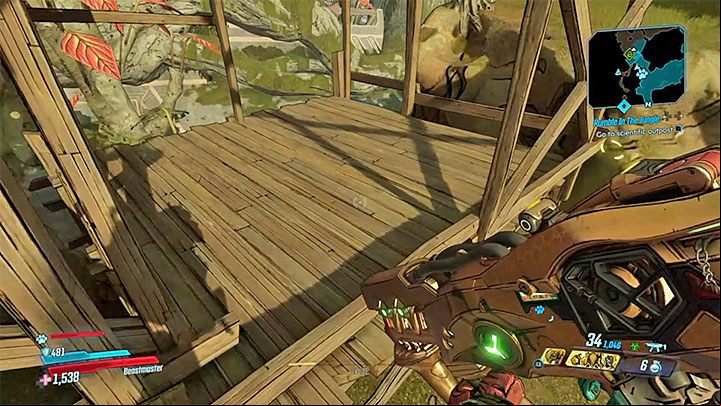 Get on the metal element on the left (the one that is heavily skewed and partially buried in the ground) - How to reach the Typhon Voracious Canopy in Borderlands 3? - FAQ - Borderlands 3 Guide