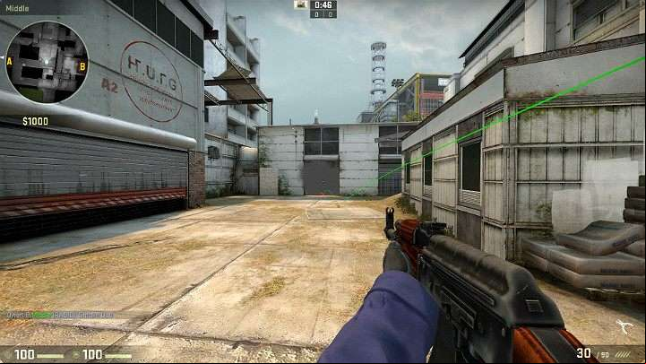 The grenade will fly through the open space and it will land in the garage, on the Terrorists side - Cache | Tournament maps in CS GO - Tournament Maps in Counter Strike: Global Offensive - CS GO Game Guide