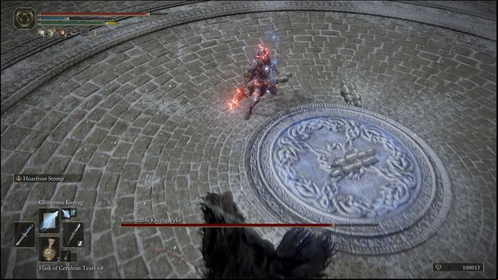 Most of his attacks are linear, so it's better to dodge to the side rather than backward or forward - Elden Ring: How to beat Roundtable Knight Vyke? - Mountaintops of the Giants - Elden Ring Guide