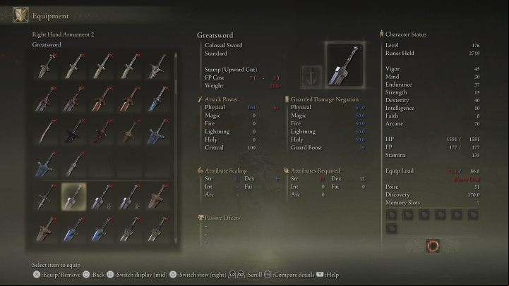 A giant sword that requires a great deal of strength and endurance - Elden Ring: Best weapons - list - Basics - Elden Ring Guide