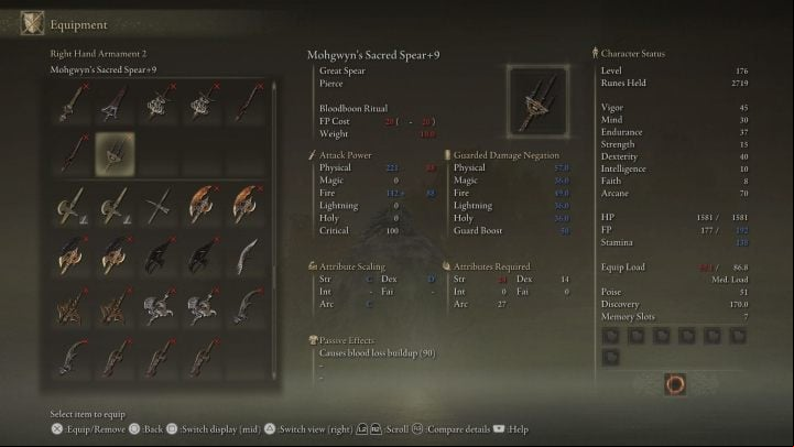 A powerful spear with a very good range, which allows you to attack from a safe distance - Elden Ring: Best weapons - list - Basics - Elden Ring Guide