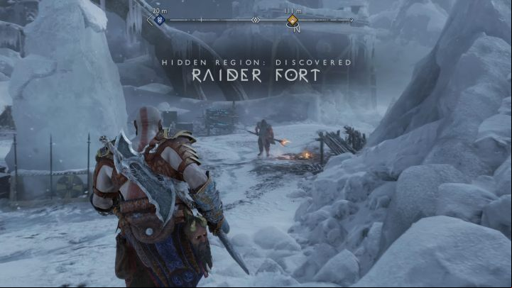 You must defeat all the enemies in the camp to complete the activity - God of War Ragnarok: Raider Fort, Midgard - secrets, collectibles - Midgard - God of War Ragnarok Guide