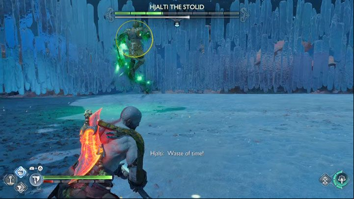 Hjalti also uses a yellow spinning attack you can recognize from other Berserker fights - God of War Ragnarok: How to defeat the Brserker Hjalti the Stolid? - Berserkers - God of War Ragnarok Guide
