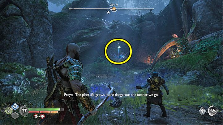 During the first and subsequent combat sections in which Legion monsters appear (make sure to keep your distance from them) you can ask Brok for help - single press of the Square button points him to an opponent, while holding Square will stun the target - God of War Ragnarok: The Reckoning - walkthrough - Walkthrough - God of War Ragnarok Guide