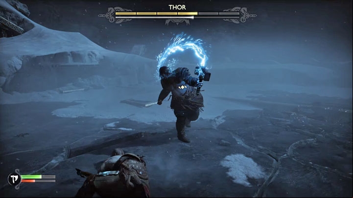 Another new red attack is Mjolnir sweeps - God of War Ragnarok: How to defeat Thor (first encounter)? - Bosses - God of War Ragnarok Guide