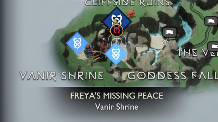 The item is in the central part of the secret temple - God of War Ragnarok: Vanir Shrine, Vanaheim - secrets, collectibles - Vanaheim - God of War Ragnarok Guide