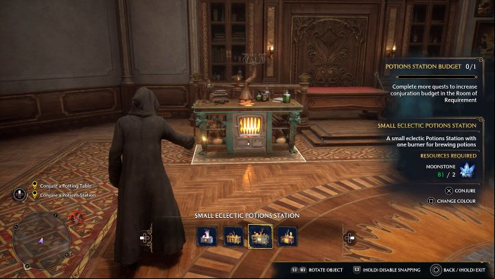 You can choose from a list of different interactive stations and decorations - Hogwarts Legacy: How to unlock the Room of Requirement? - Basics - Hogwarts Legacy Guide