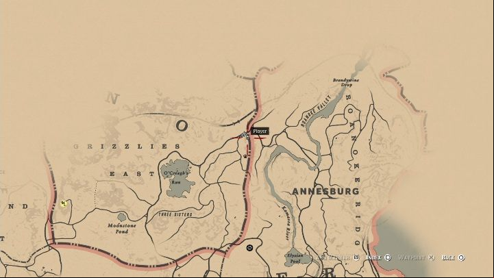 These bones are located in the place between Annesburgh and OCreaghs Run - Red Dead Redemption 2: Dinosaur Bones - where to find all of them? Maps - Dinosaur bones and Rock Carvings - Red Dead Redemption 2 Guide