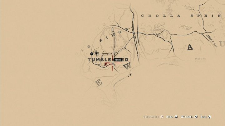 This bone is in the southern part of Tumbleweed - Red Dead Redemption 2: Dinosaur Bones - where to find all of them? Maps - Dinosaur bones and Rock Carvings - Red Dead Redemption 2 Guide