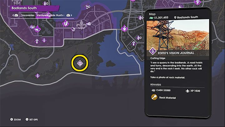 This secret is related to Rock Material - Saints Row: Cutting Edge - venture description, Ediths collectibles - Ventures - Saints Row Guide, Walkthrough
