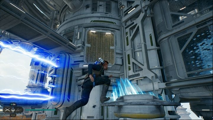 Starting where you found the last collectible, go in the opposite direction, towards the electric obstacle - Jedi Survivor: Observatory Understructure - list of secrets - Koboh - Star Wars Jedi Survivor guide