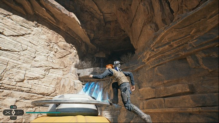 After jumping on the balloon, immediately head to the right - you will see an entrance to a cave - Jedi Survivor: Summit Ridge - list of secrets - Koboh - Star Wars Jedi Survivor guide