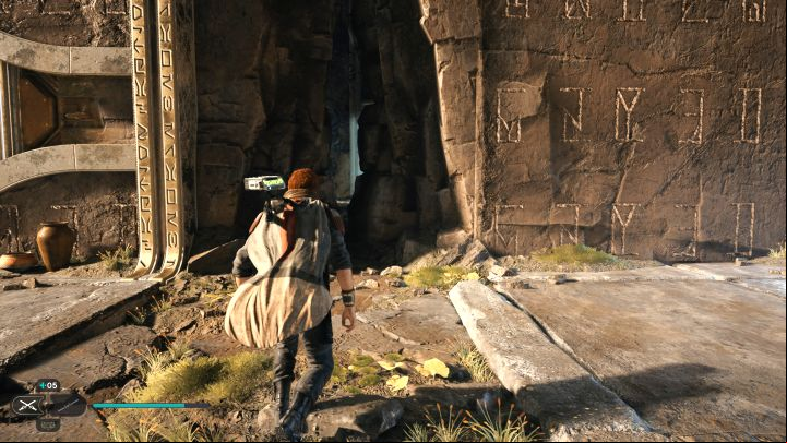 Land in a new part of the canyon, defeat more enemies and enter the ruins, where there is another enemy to eliminate - Jedi Survivor: Orb coupler puzzles in the Devastated Settlement - Puzzles - Star Wars Jedi Survivor guide