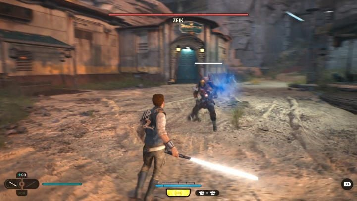 The third storyline boss of the Star Wars Jedi Survivor game is Zeik, who is one of the Bedlam Raiders - Star Wars Jedi Survivor: Find Greez - Walkthorugh - Star Wars Jedi Survivor guide