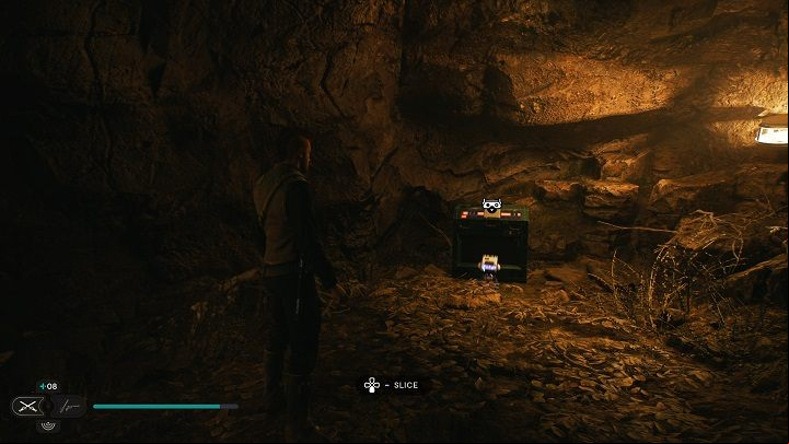 Chest #2 is in the cave which entrance you've scanned moments ago - Jedi Survivor: Basalt Rift - list of secrets - Koboh - Star Wars Jedi Survivor guide