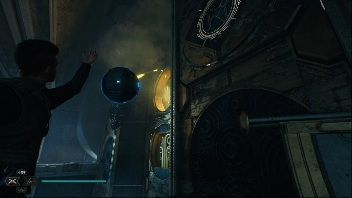 Take the sphere from the amplifier and throw it in the direction seen in the above screenshot - Jedi Survivor: Chamber of Reason - list of secrets - Koboh - Star Wars Jedi Survivor guide