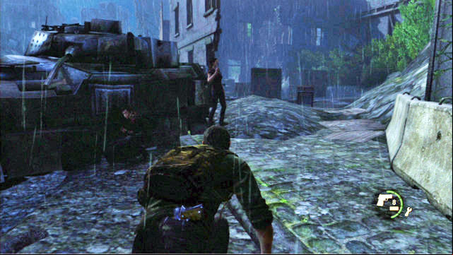 Once you are outside again, follow Tess to the right - The Last of Us: Outside, The Outskirts Walkthrough - The Outskirts - The Last of Us Guide